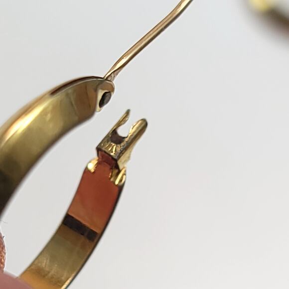 Classic Gold Hoop Earrings, Medium Polished Everyday Fashion Jewelry for Women - Picture 6 of 10